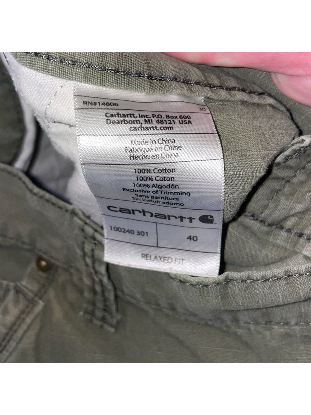 Carhartt Ripstop Shorts Men Size 40 Workwear Relaxed Baggy - Picture 7 of 11